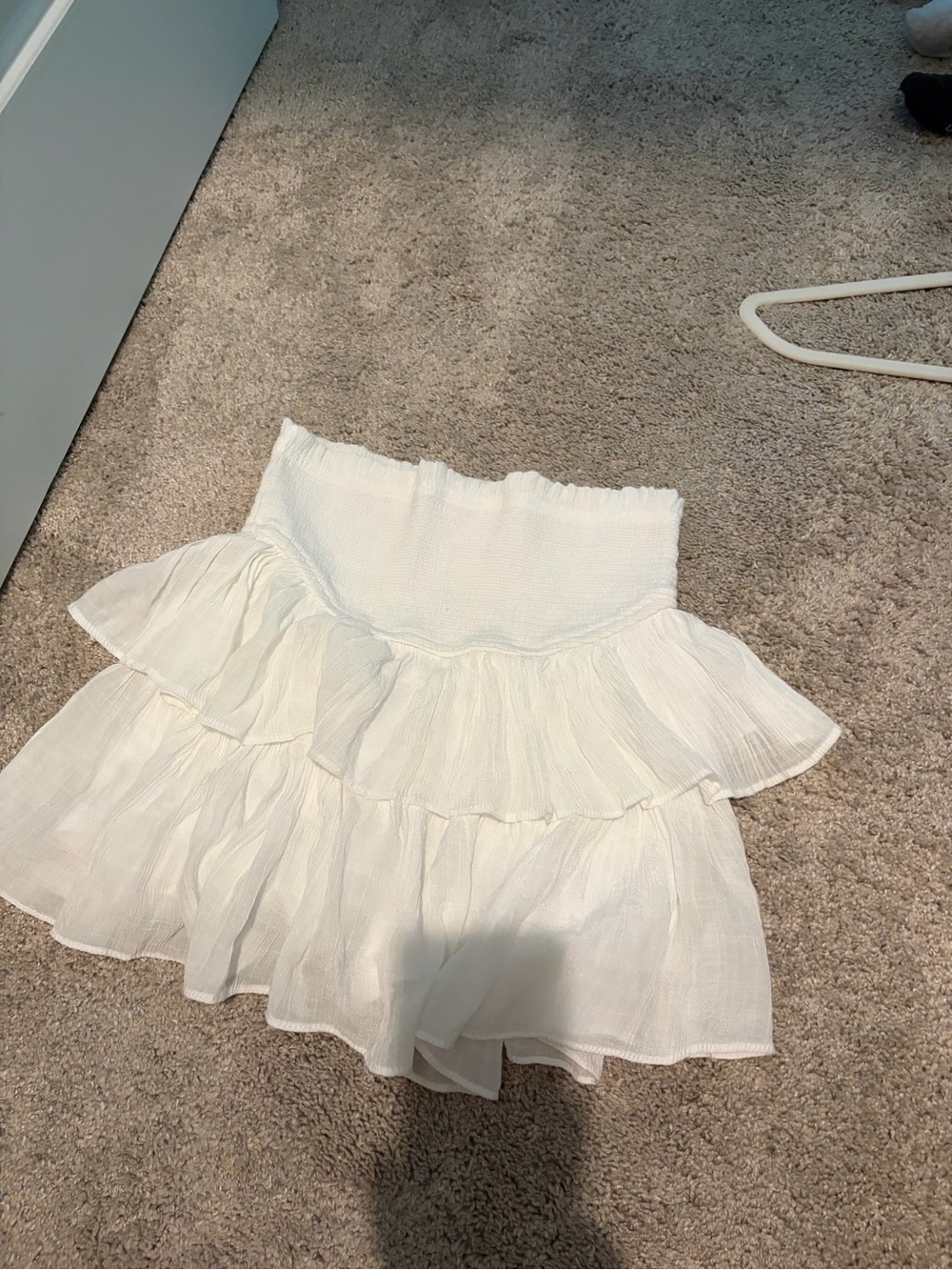 Blu Pepper White Tiered Smocked Skirt